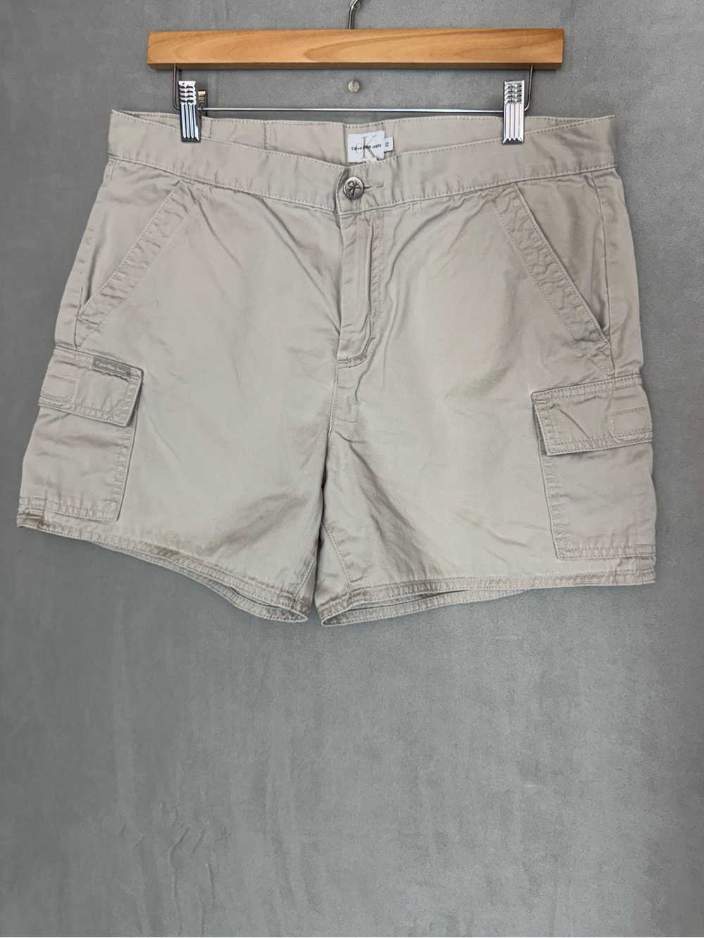 Calvin Klein Jeans Cargo Shorts Women’s 12 Khaki Cotton Utility Y2K